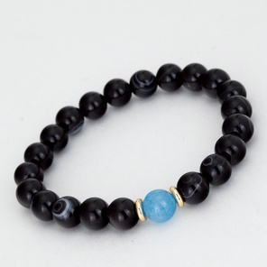 Браслет из агата и кварц 8 мм